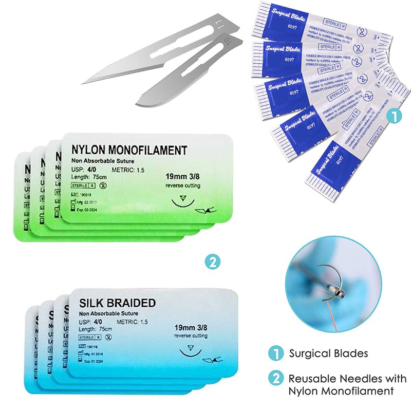 Complete Suture Kit for Students,Including Silicone Suture Pad and Suture Tool Practice Suture Kit for Suture Training. 