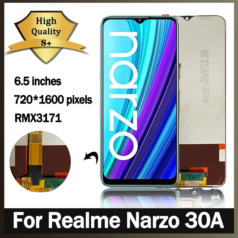 6.5 Original For Realme Narzo 30A RMX3171 LCD Display Touch Screen Digitizer Replacement For Realme Narzo30A Display