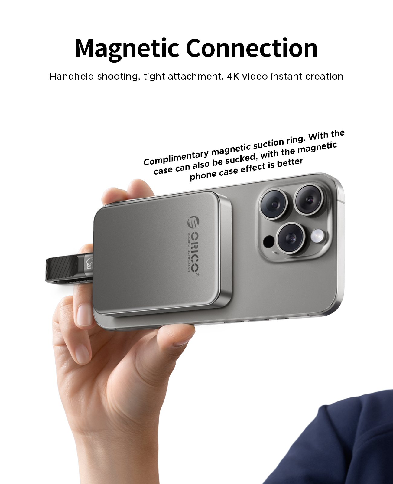 ORICO Magnetic External PSSD 512GB 2050 MB/s for iPhone. 