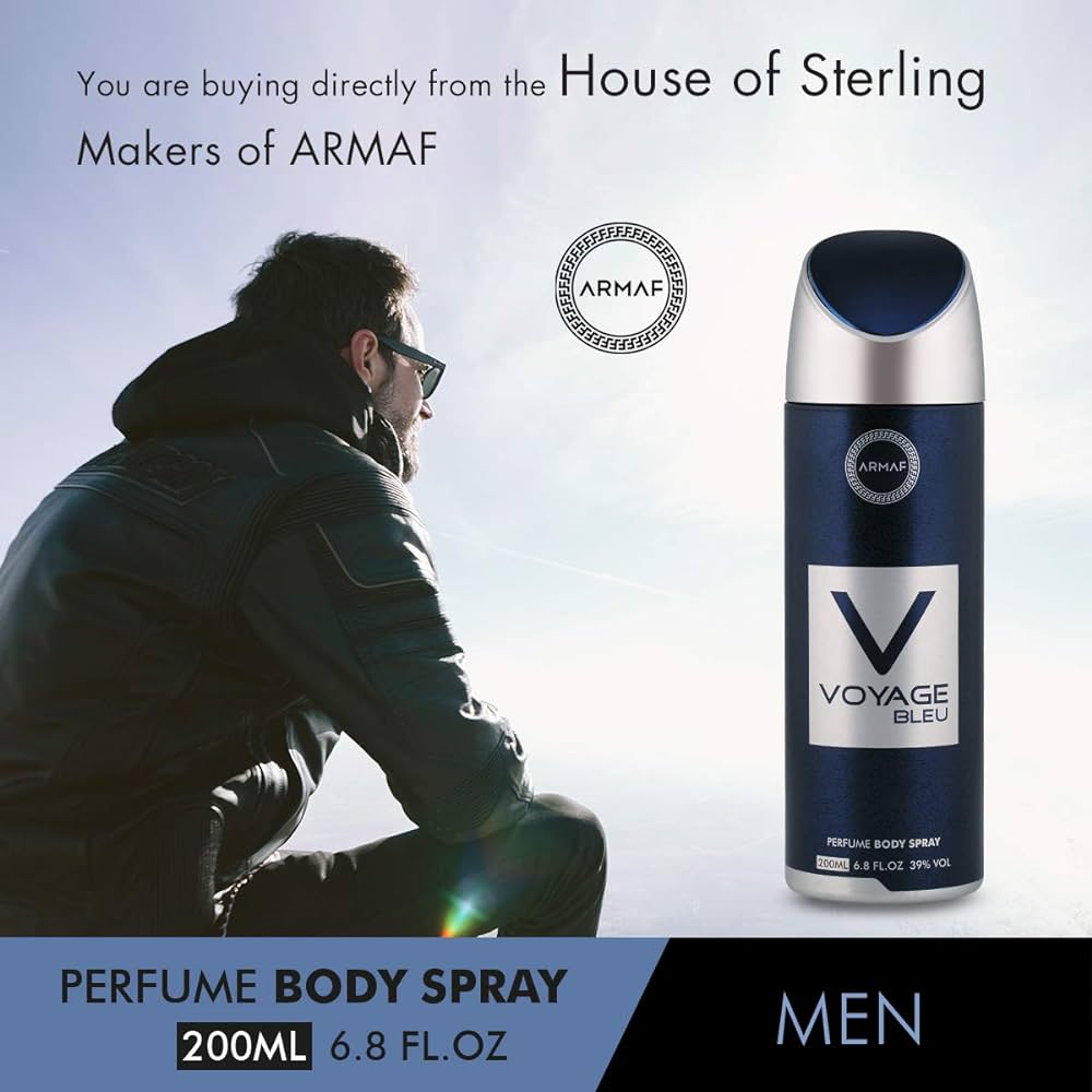 Voyage Bleu For Men, Perfume Body Spray, Deodorant For Him, 200ml (PACK OF  6) By ARMAF, From The House of Sterling : Buy Online at Best Price in KSA -  Souq is