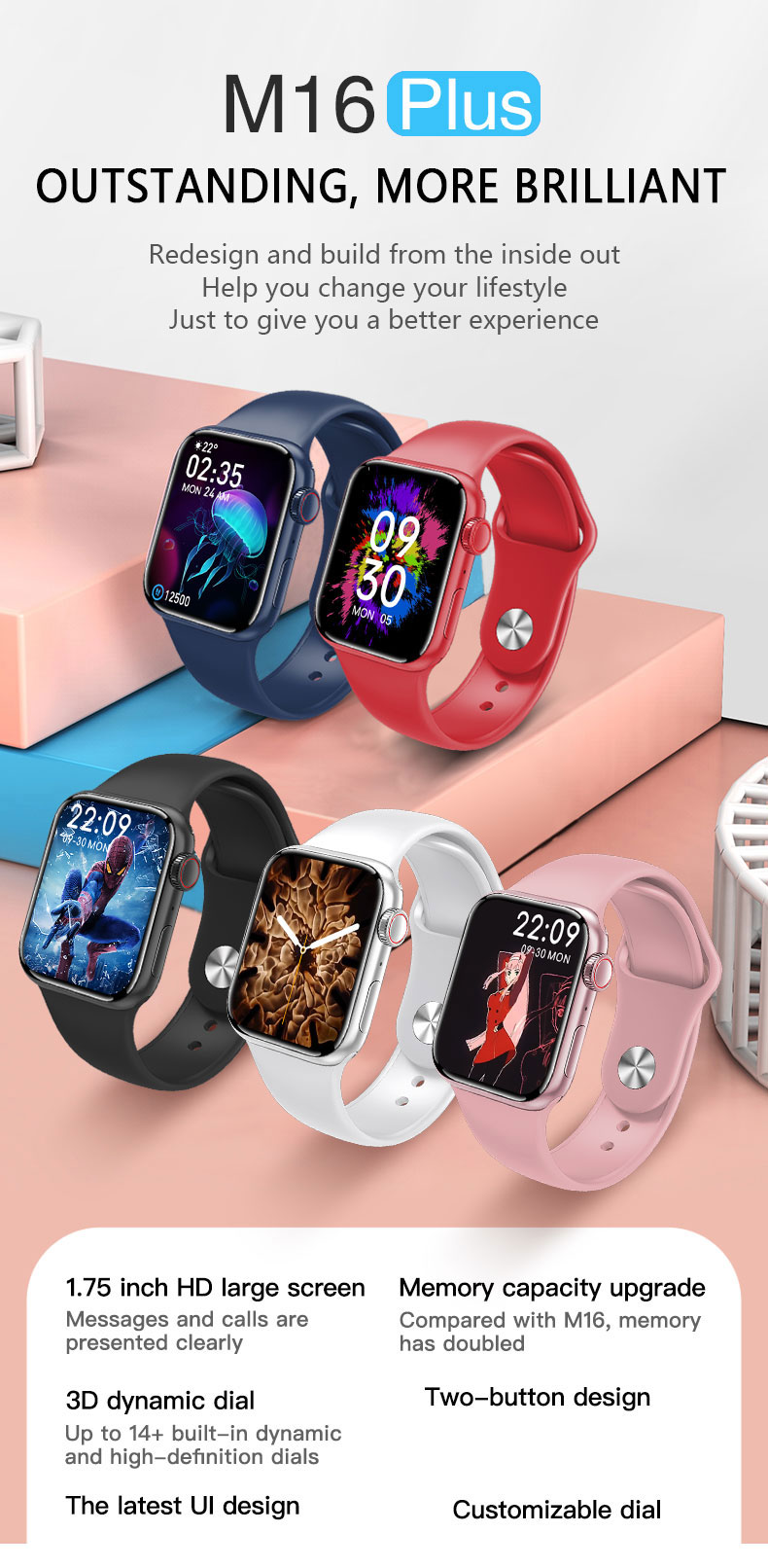 M16 Plus Infinity Display Series 6 Smartwatch. 