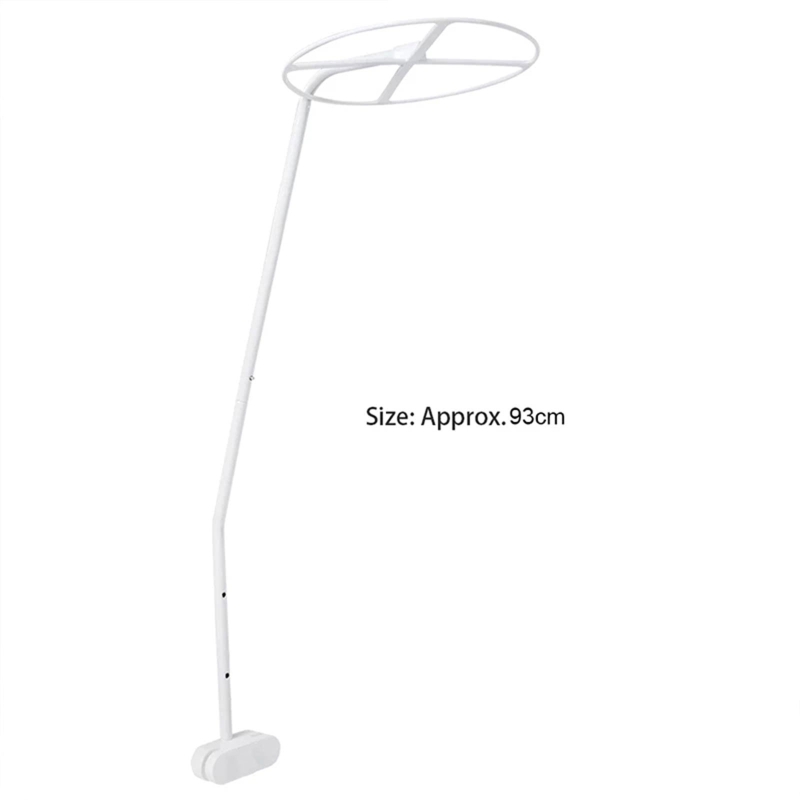 Clip-on Baby Bed Mosquito Net Mounting Support Ring Rack Stand White Steel Mosquito Net Stand for Bed Canopy. 