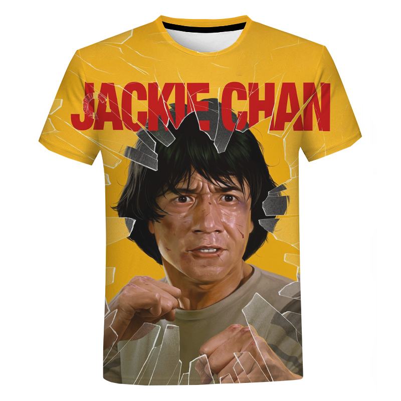 New 3D Printed Jackie Chan Kung Fu Master T-Shirts Unisex Dragon China Kung Fu Newest Oversized O-Neck Tops Short Sleeve Clothes