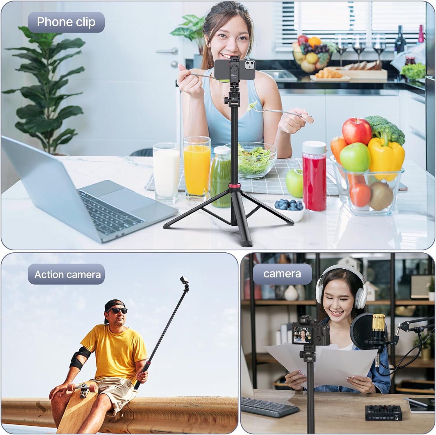 Ulanzi MT-79 Extendable Tripod with 1/4'' Screw for DSLR Camera Smartphone Fill Light Microphone Tripod. 
