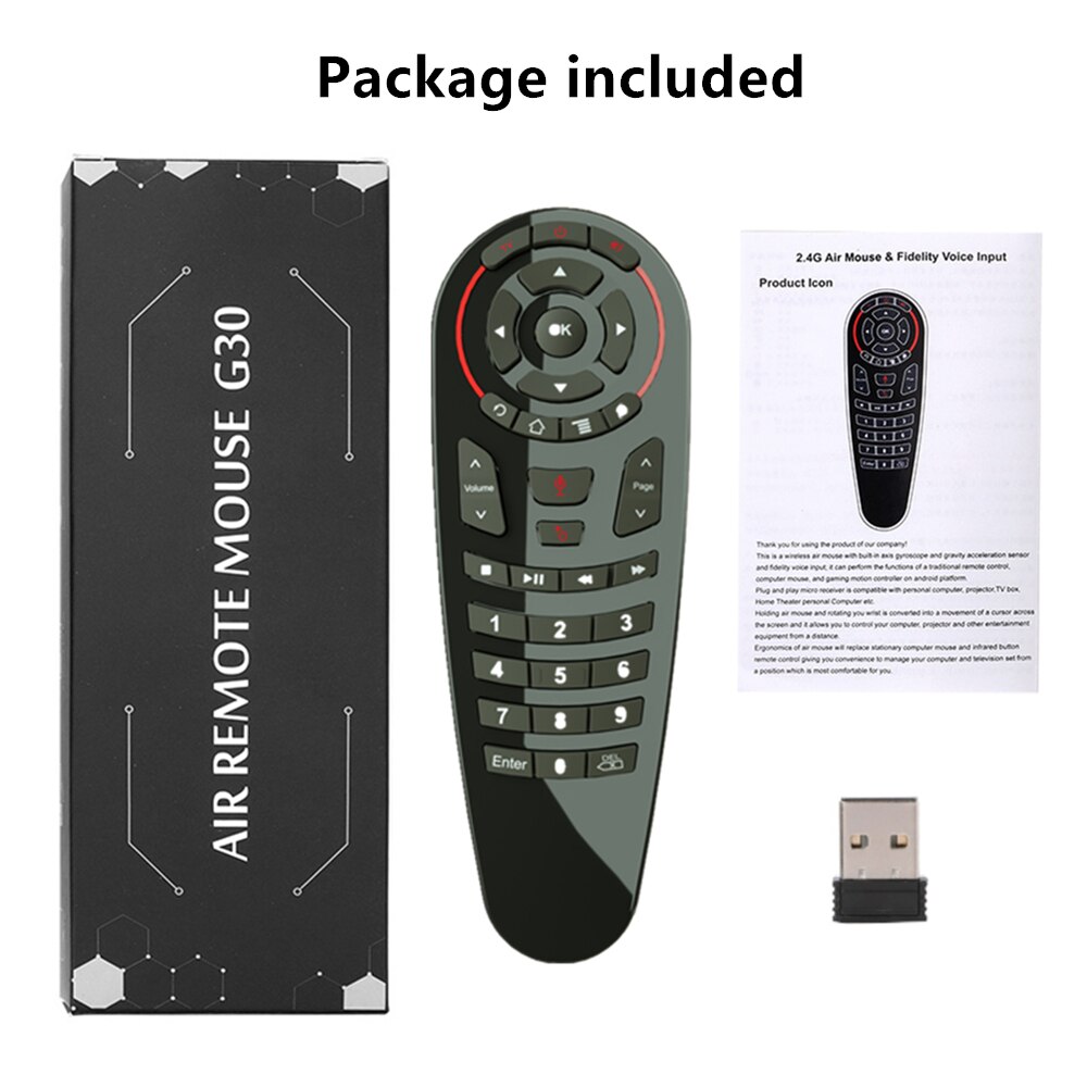 【The road to happiness Store】L8star G30 G30S Air Remote 33 Keys IR Learning RF 2.4G Wirless Keyboard control For Android 9.0 TV box Voice. 