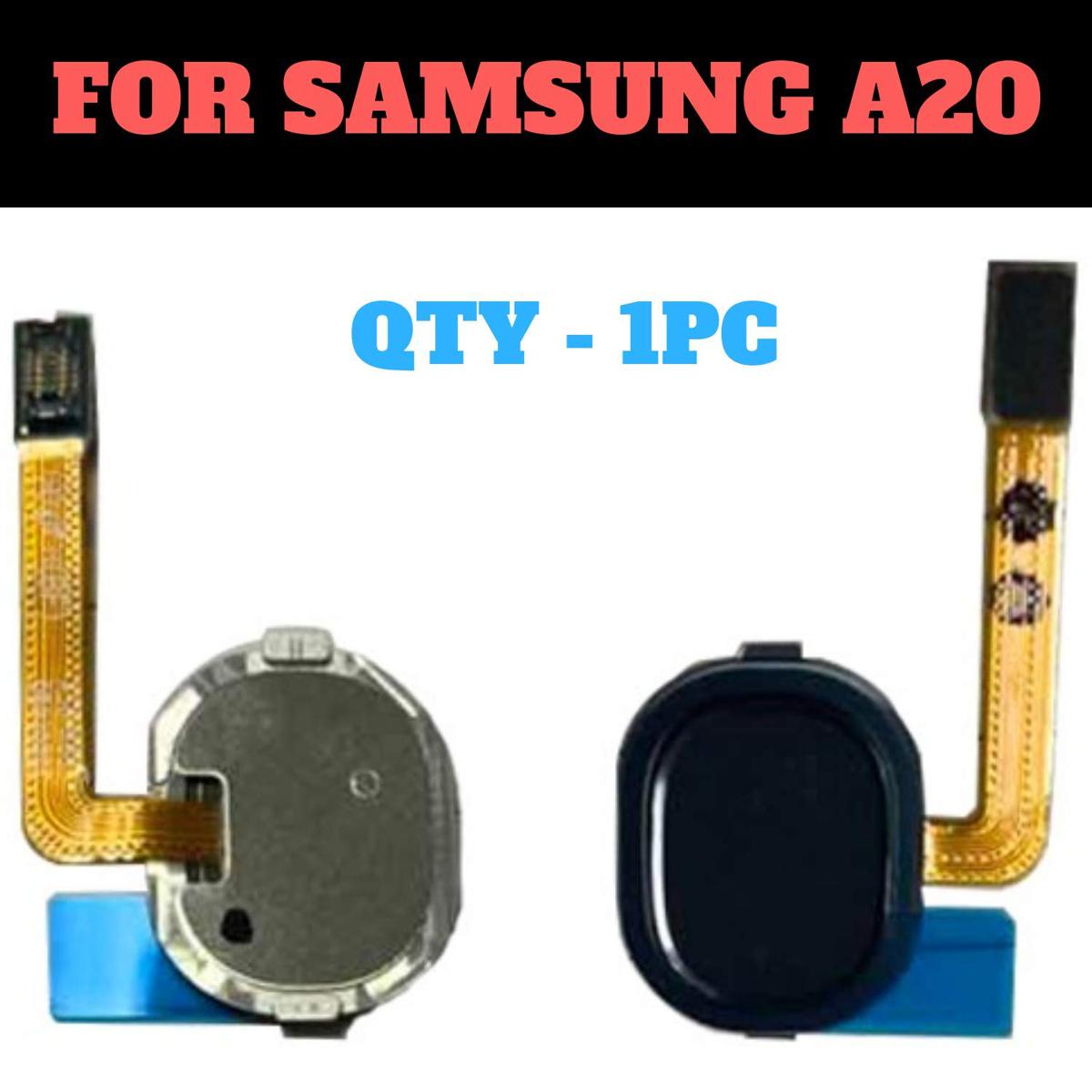 Fingerprint Finger Print Scanner Touch Sensor Flex for Samsung Galaxy A20 - Black