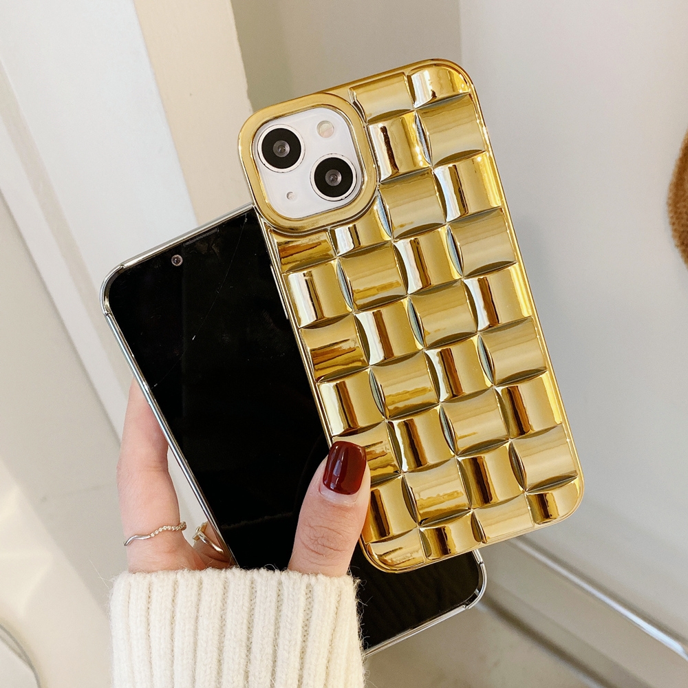 For iPhone 13 Pro Max Weave Texture Electroplated TPU Phone Case. 
