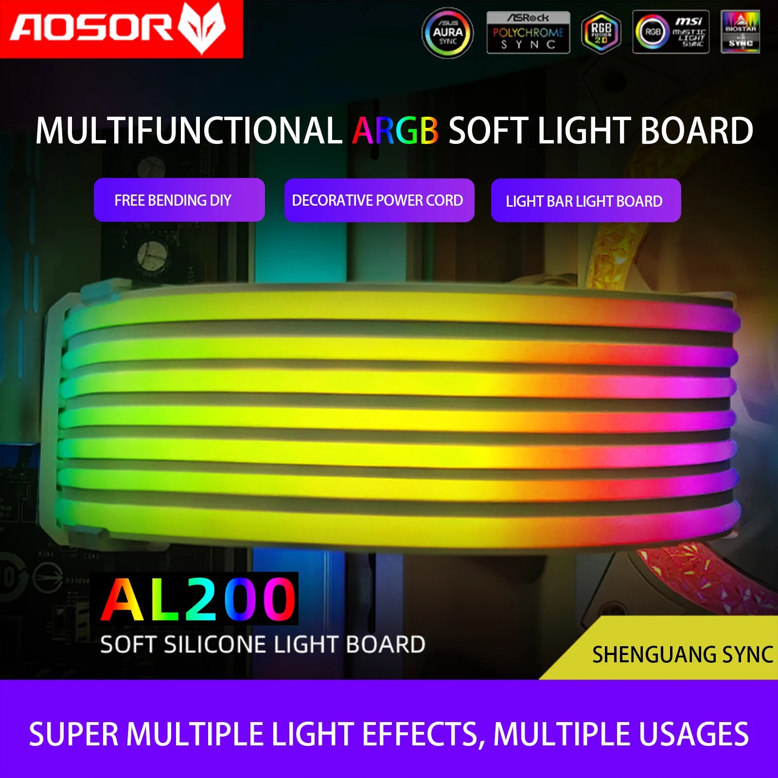 PC Case PSU Extension RGB Cable, ATX 24Pin + PCI-E GPU 8PinX2, Neon Color Line ARGB Streamer Transfer Adapter, M/B 5V 3Pin SYNC. 