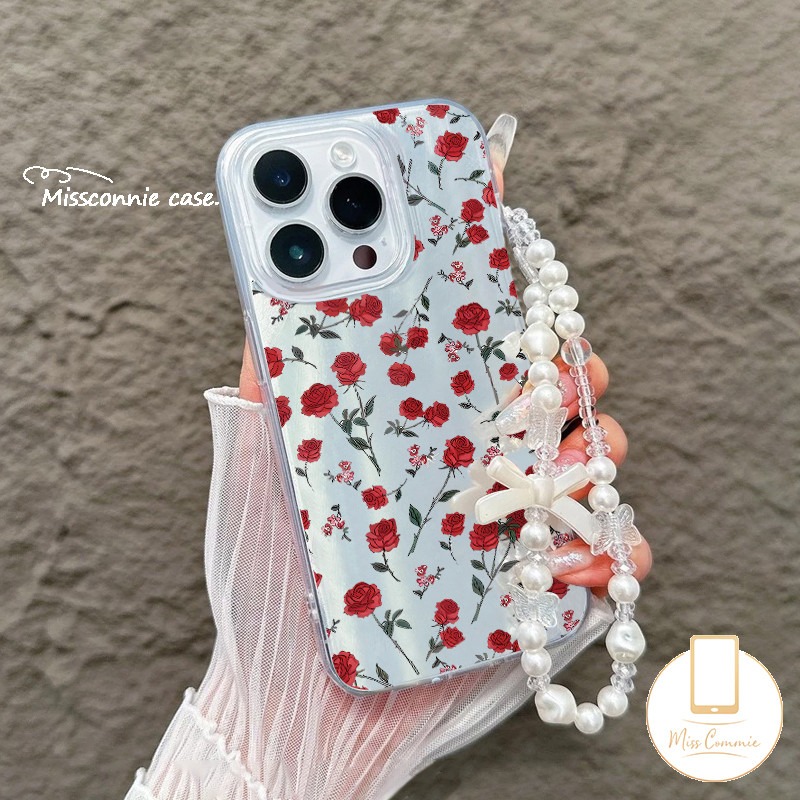 Vintage Rose Flowers Case for Redmi 12 9A 13C 9T 9A 9C 10C A1 12C A3 13 10 10A A2 9 Note 13 12 8 10s 9 11 10 11s Pro Max Poco M3 X6 C61 C65 Fashion Bracelet Feather Yarn Cover