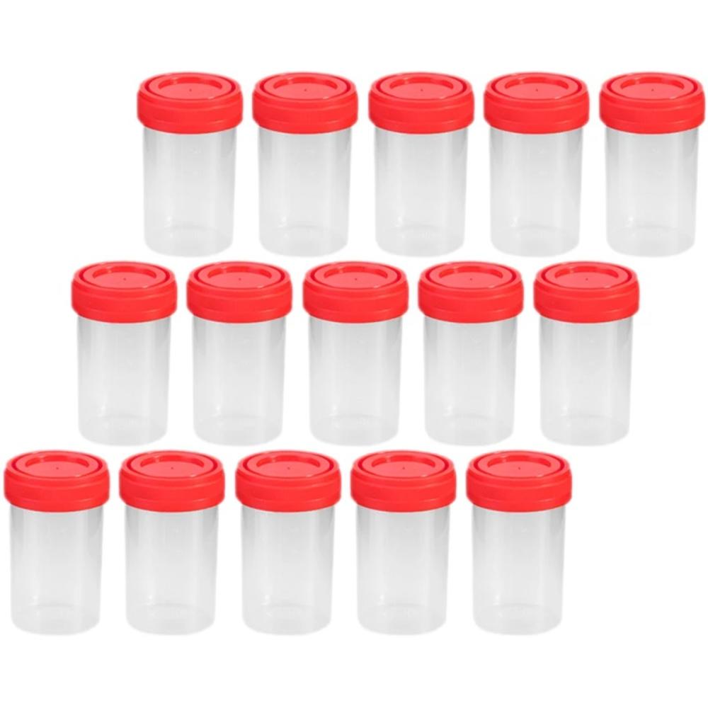 Leakproof Lids Urine Sample Cups Sterile Cups With Scale Disposable Specimen Containers 10 Pcs Pack Transparent Sampling Cups for Medical Testing Laboratory Use Patient Care Urinalysis Health Screenings