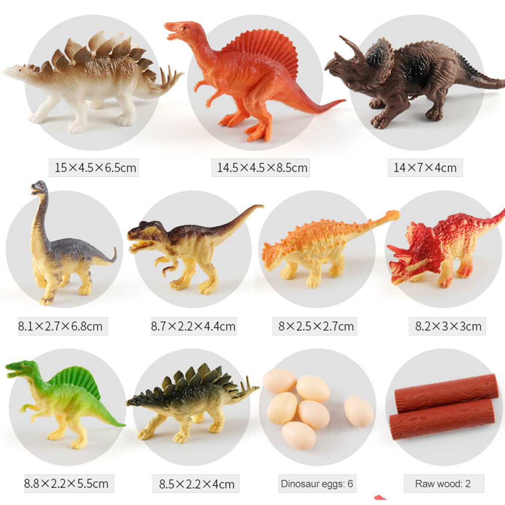 Safe and Harmless Dinosaur Model Large Plastic Dinosaur Toy Set Children's Toys to Send Storage Box