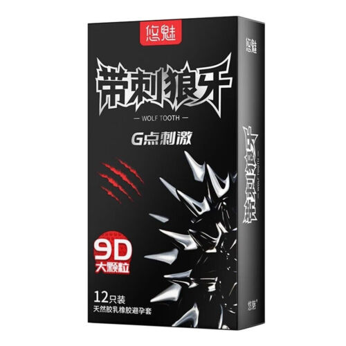 Wolf Tooth 9D Large Dots Condom for Men Women G Dot Stimulation Spike With Nubs 12pcs Pack | Brand- G POINT. 