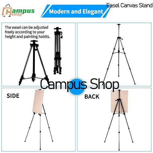 Easel Canvas Stand for Paintings Artist Drawing 63" Art Tripod Aluminum Floor Display Adjustable 52-162 cm Sketching Telescopic Holder for Poster, Wedding Picture with Carry Bag. 