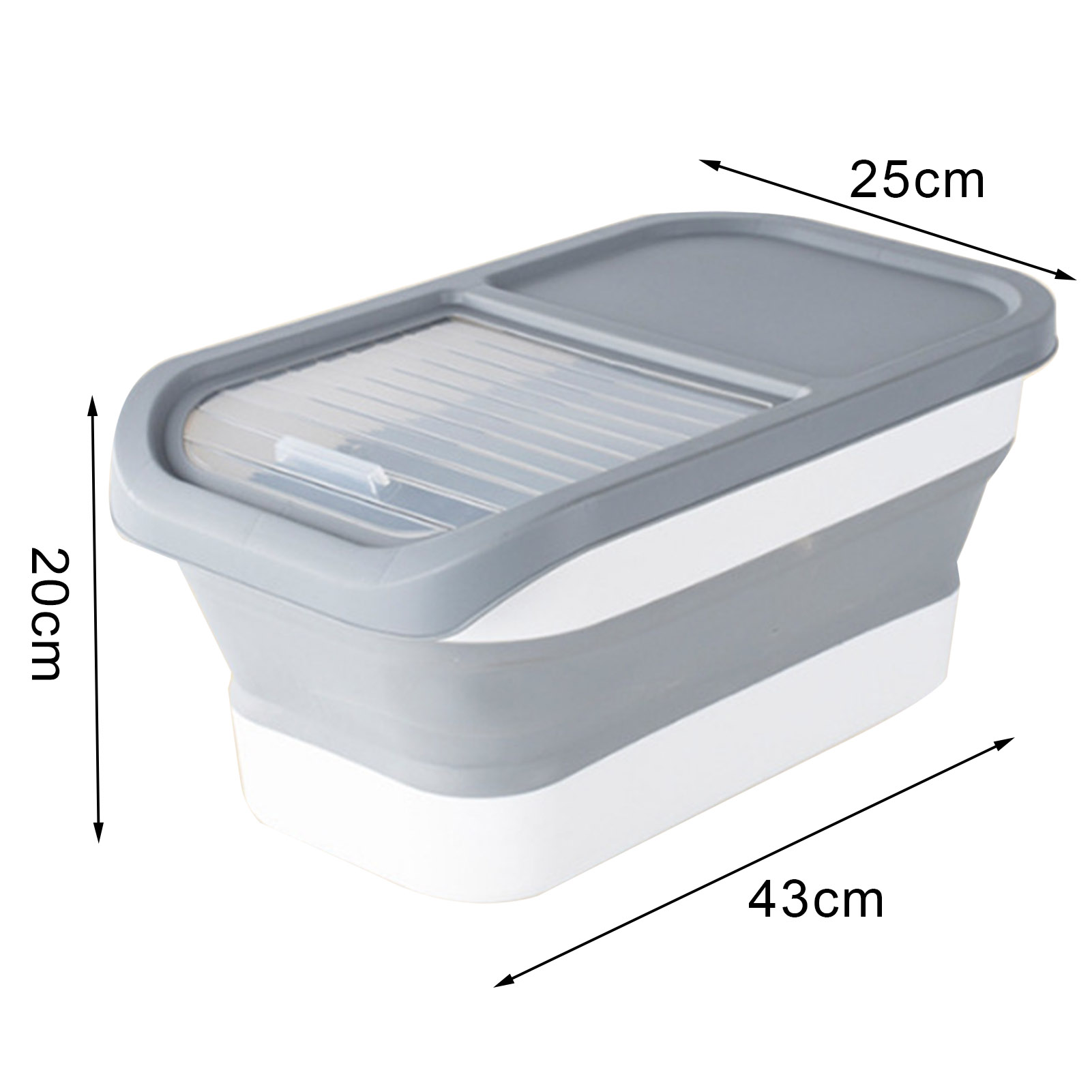 Rice Bin Large Capity Rice Storage Box with Measu g Cup Dustproof Moisture-proof Container for Ce Beads er Foldable Design with Transparent Sliding Lid Rice Storage Container. 