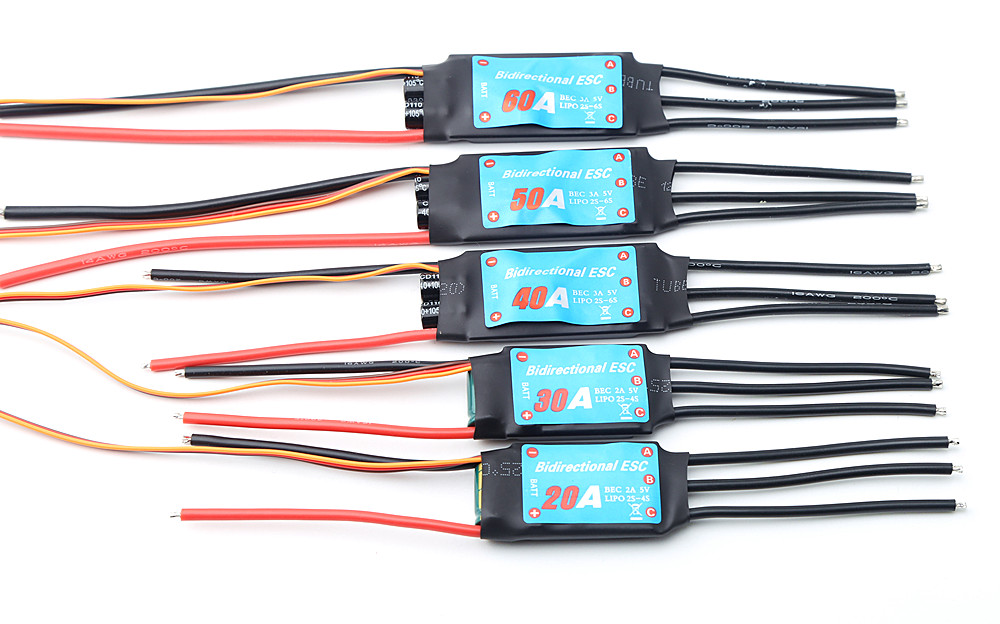 Bidirectional 20a/30a/40a/50a/60a Brushless Esc for Rc Car/boat/ Remote Control Ship Pneumatic Underwater Propelle - remote control car. 