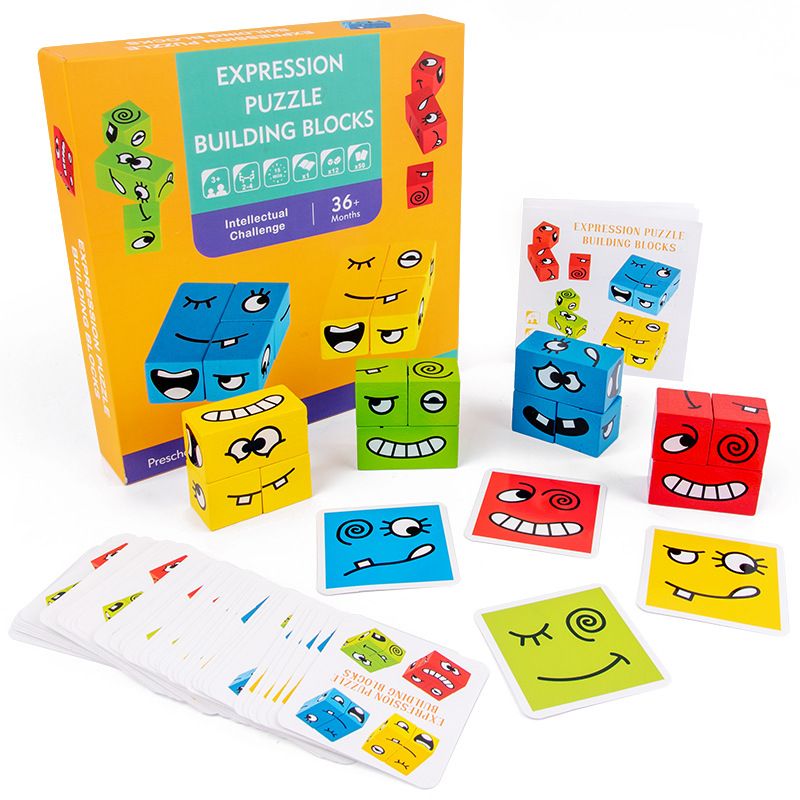 Emoji Cube face Game for Kids | Expressions Matching Block Puzzle Toy Toddler Toy | Cute Face Changing Cube. 