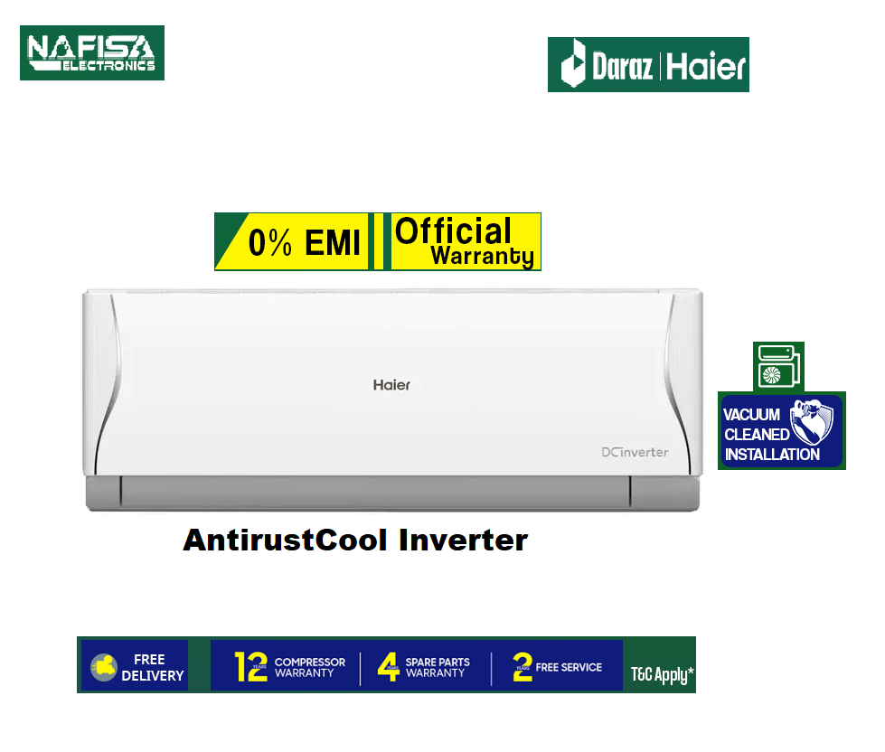 HAIER 1 Ton EnergyCool Inverter AC HSU-12EnergyCool:(INV)(QE)-White