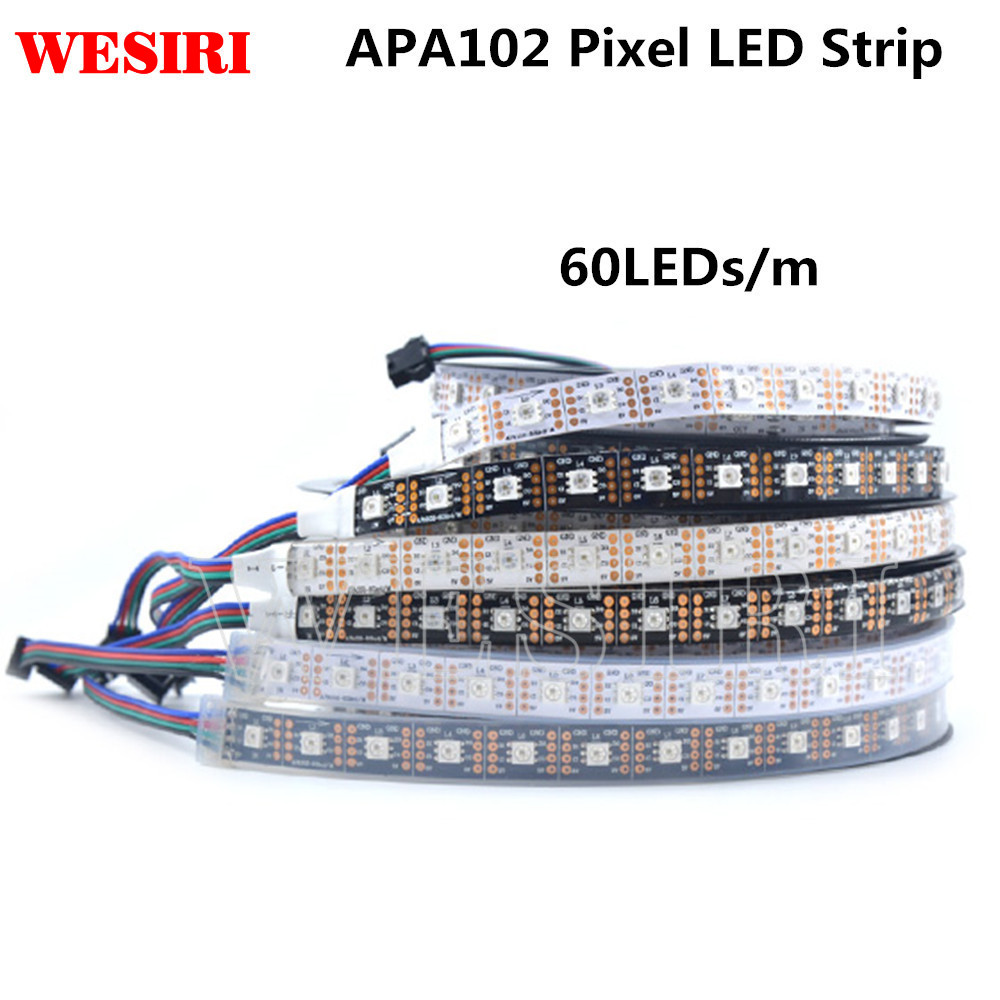 1m/5m APA102 SK9822 Smart LED Pixel Strip 30/60/72/96/144 LEDs/Pixels/m IP30/IP65/IP67 DC5V APA102C 5050 RGB LED Strip Light. 