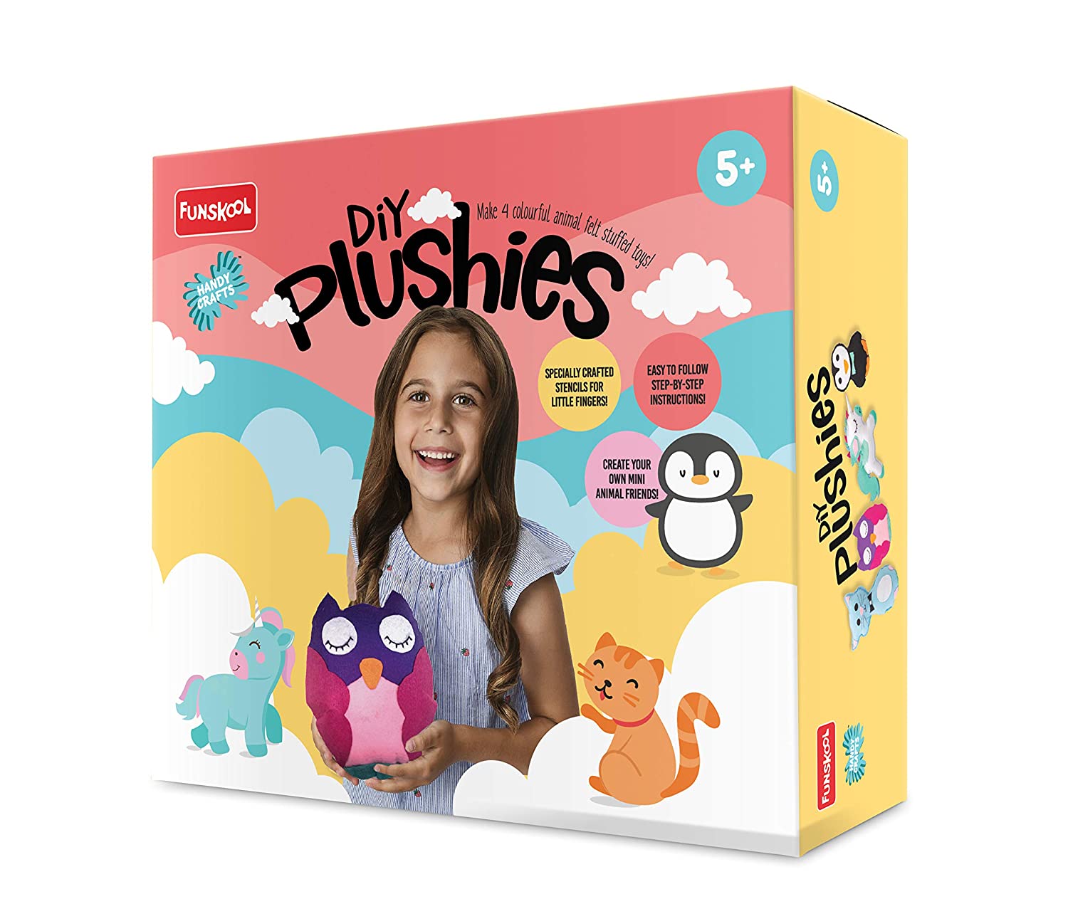 Handycrafts - DIY Plushies , Soft toy maker , Make your own stuffed animal , 5 years + , art and craft kit. 