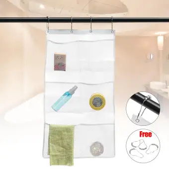 6 Storage Pockets Hanging Mesh Shower Caddy Quick Dry Bath
