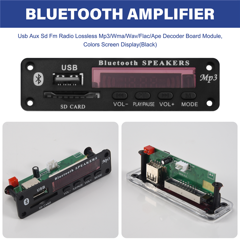 Dc 5V/12V Bluetooth 5.0 Audio Decoder Board Audio Module Usb (Black). 