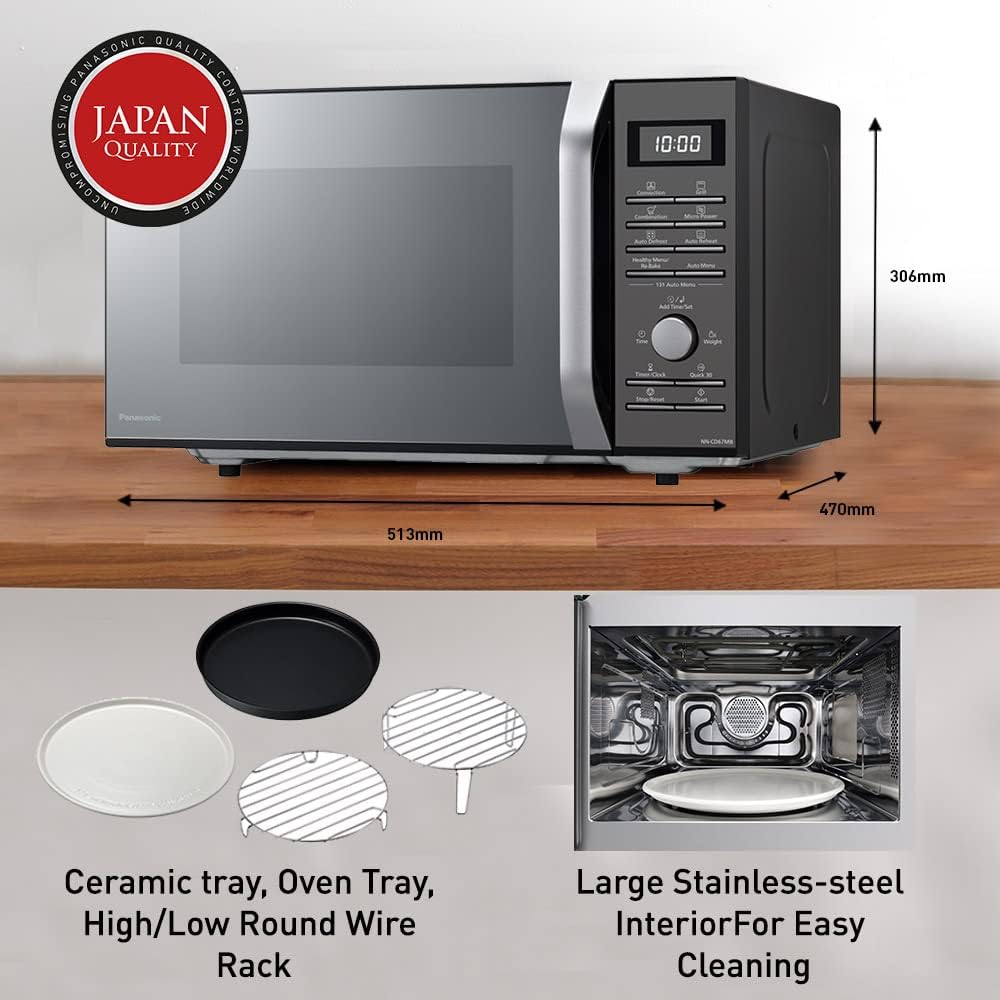 Panasonic NN-CD67MB 4-in-1 Convection & Grill Microwave Oven with Healthy Air Fryer | 27 Liter. 