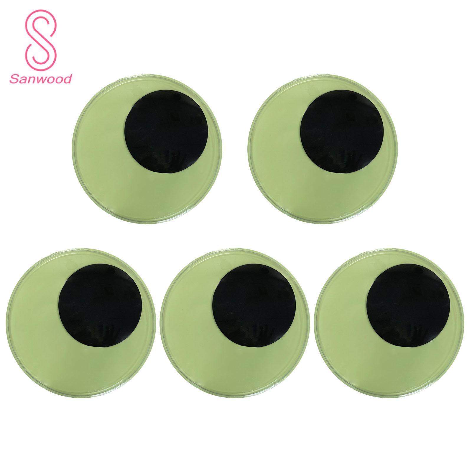 Multi Sized Eye Stickers 5pcs Glow-in-the-dark Googly Wiggle Eyes Sticker Set Diy Craft Project Decoration Multi Sizes Cartoon Big Eyes Self Adhesive Fun Creative Crafts for Kids Adults Diy Googly
