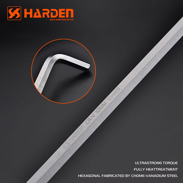 Harden 7mm Allen Wrench Hex Key Spanner With Long Hex Key Allen Key L Type Wrench Cr-V. 