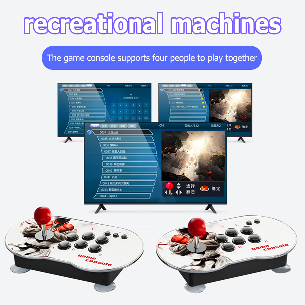 MT6 4K HD Video Arcade Game Console 3D Dual Controller Joystick 10000+ Games Player for CPS FC GBA GBC MD SFC PS1 Emulators. 