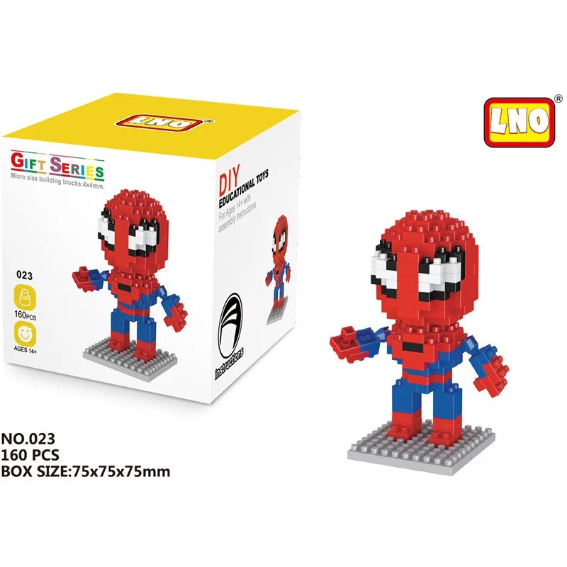 small particle building blocks spiderman blocks
