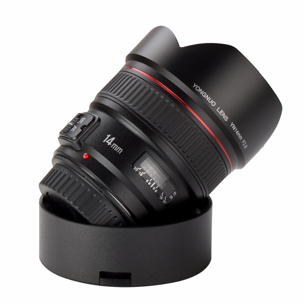 YONGNUO 14mm F2.8 Ultra-wide Angle Prime Lens YN14mm Auto Focus AF MF Metal Mount Lens for Canon 700D 80D 5D Mark III IV Nikon. 