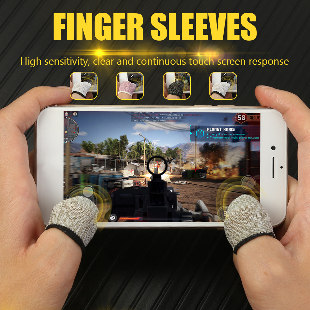 Gloves suitable for 1 pair of finger sleeves, transparent gaming fingertip sleeves, air thumb luminous anti-slip touch screen fingers, PUBG mobile game. 