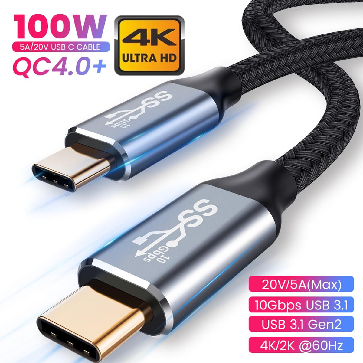 【happy one】Ranipobo USB C to Type C for Macbook Pro PD100W USB Gen 2 Fast USB C Cable for Samsung S9 Note 9 Quick 4.0 Cord