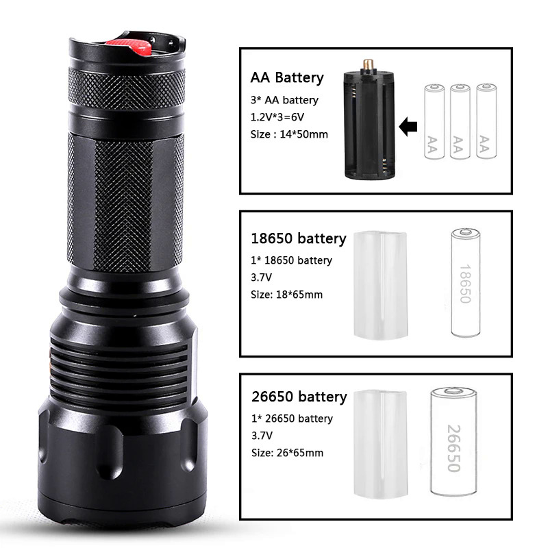 Xhp90.2 9-core Led Flashlight High Quality 18650 26650 AA Battery Torch XHP50 XM-L2 U3 T6 Zoomable Aluminum Alloy Lantern. 