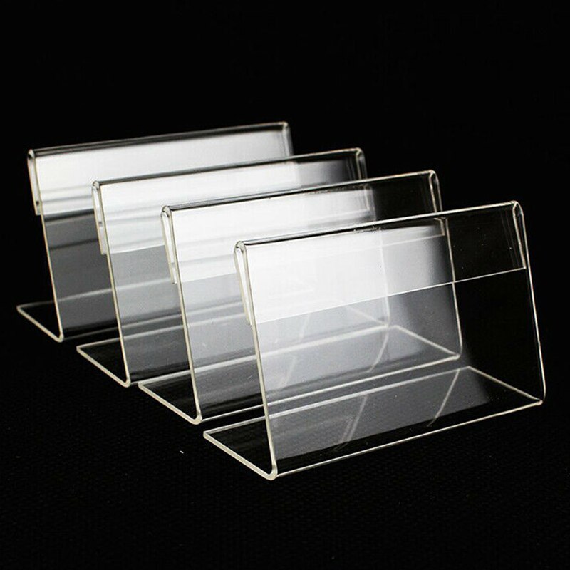 25PCS Tag Stand Acrylic Transparent L-Shaped Price Tag Stand Mini Display Holder Card Label Racks Decorations. 