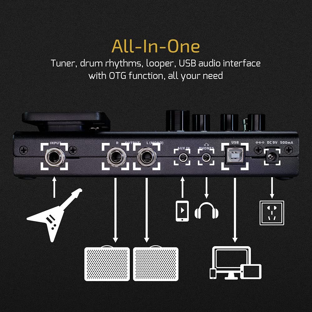 Valeton GP-100 Guitar Bass Amp Modeling IR Cabinets Simulation Multi Language Multi-Effects. 