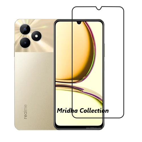 Realme C53 (RMX3760) Premium Full Coverage Glass Protector Tempered Glass Screen Protector 9H Hardness Full Coverage. 