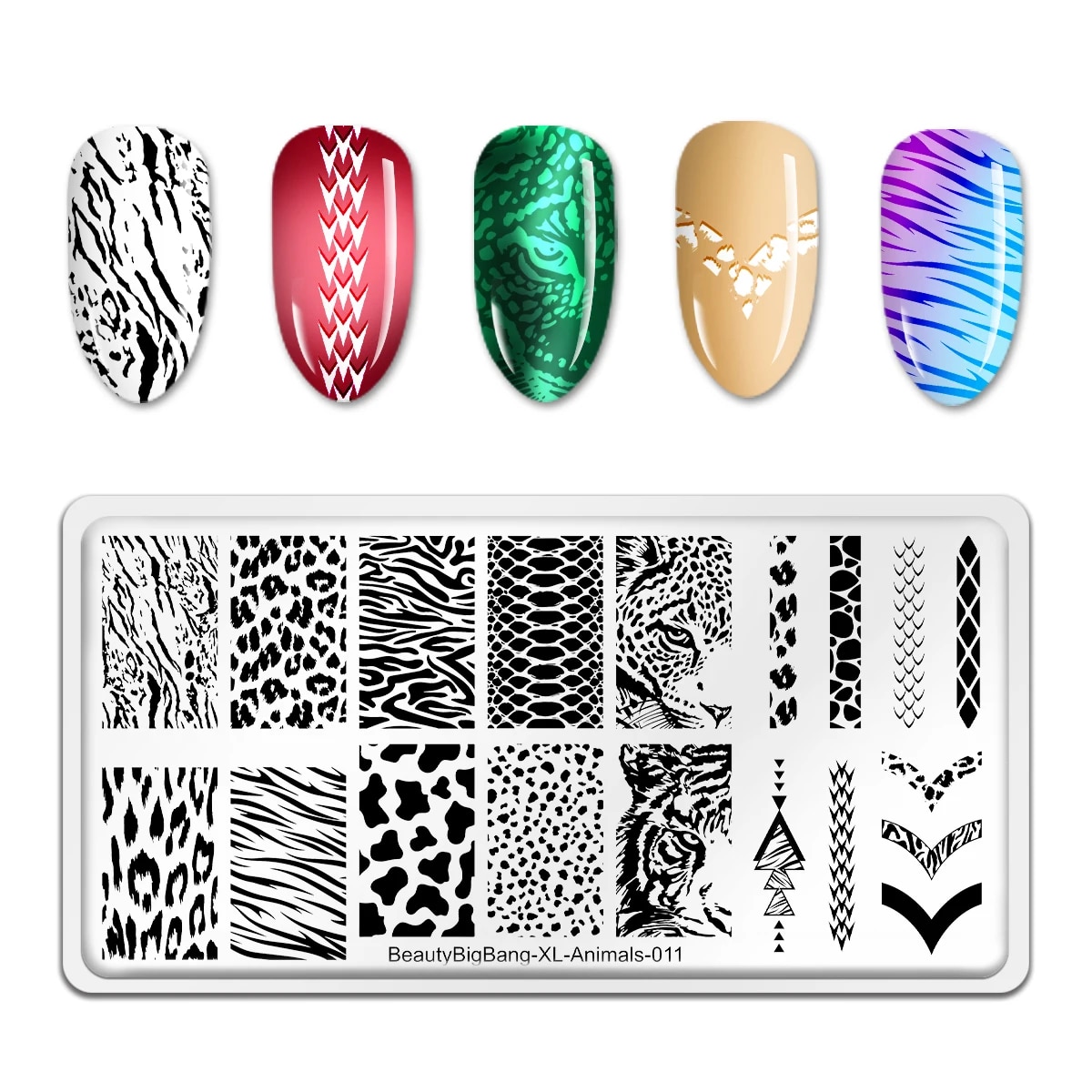 BeautyBigBang 2023 New Animals Nail Stamping Plates DIY Leopard Serpentine Zebra Nail Art Stencil Stamping Template Plate. 
