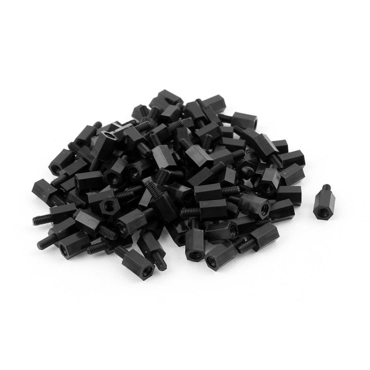 100Pcs M3 Thread 8mm+6mm PCB Fixed Nylon Hex Standoff Spacer Pillar