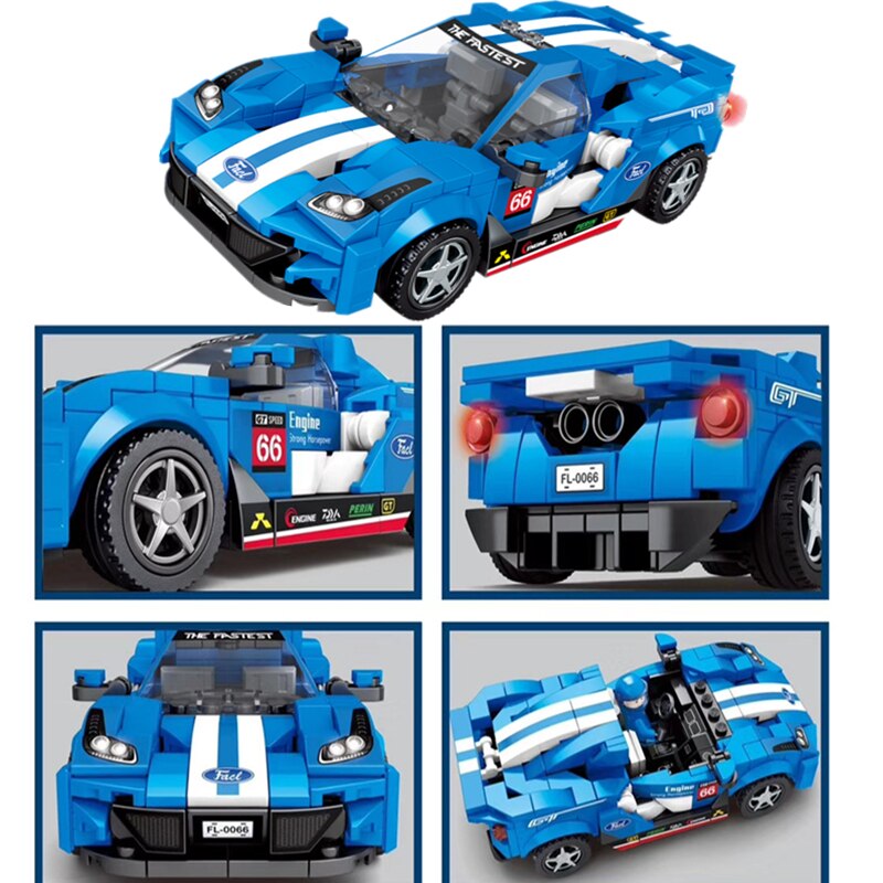 【happy one】2020 NEW Technic Speed Champion bricks race Mustang GT GTR P1 Car Model Creator For Children. 