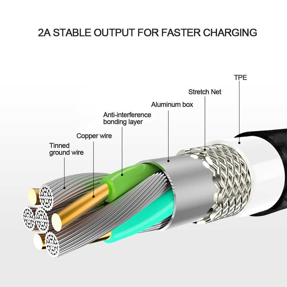 Double Round Head Magnetic Data Cable 3 in 1 Charding Cable For Android iPhone. 
