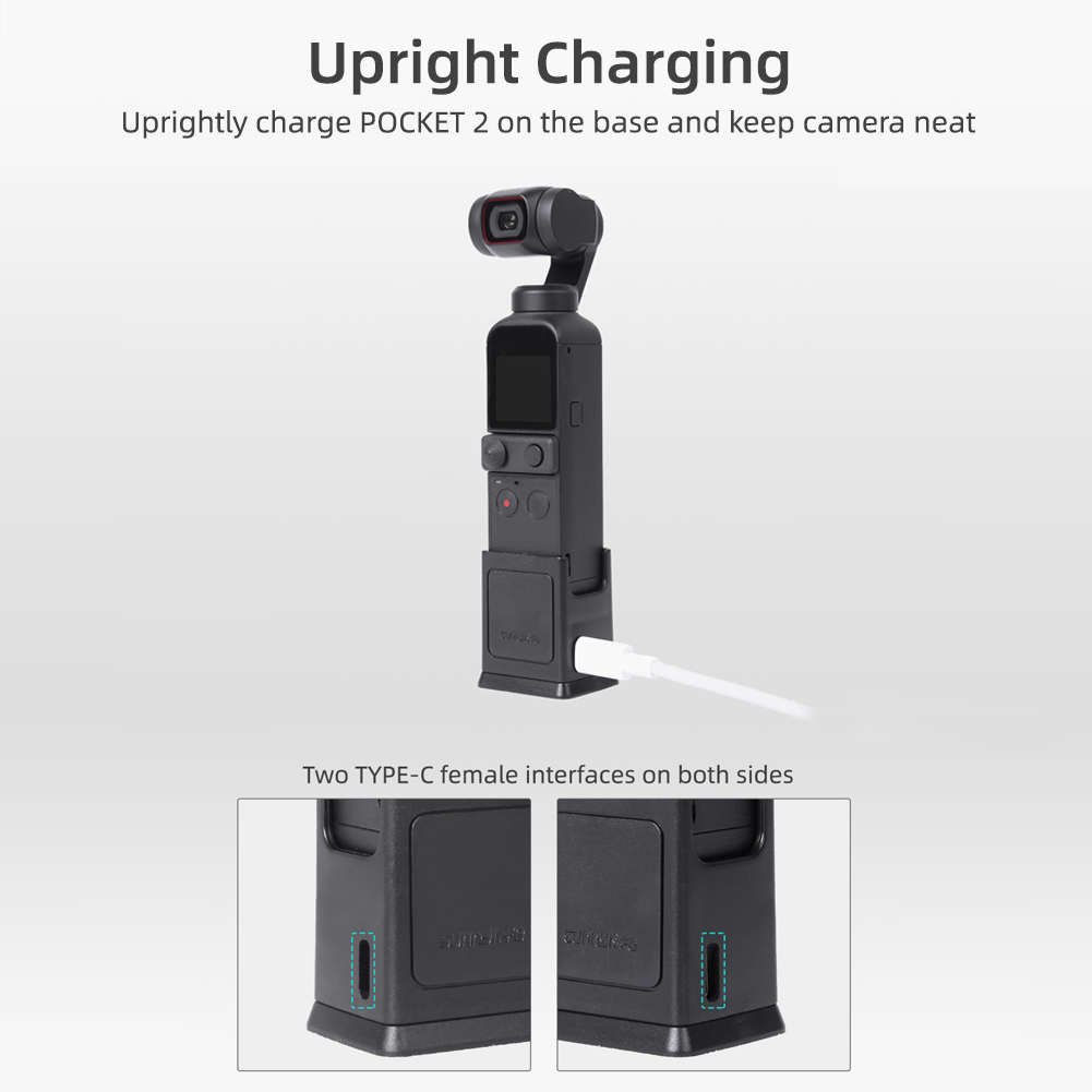 Potable Gimbal Camera Battery Charger for DJI POCKET 2/OSMO POCKET Charging Base 1/4 Mount Adapter Gimbal Tripod Accessaries. 