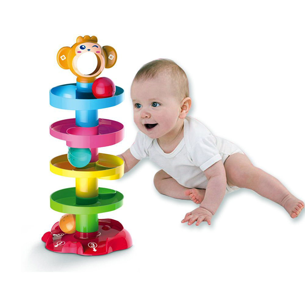 Roll Ball Toy for Kids 5 Layer Ball Drop and Roll Swirling Tower for Baby and Toddler Development Educational Toys. 