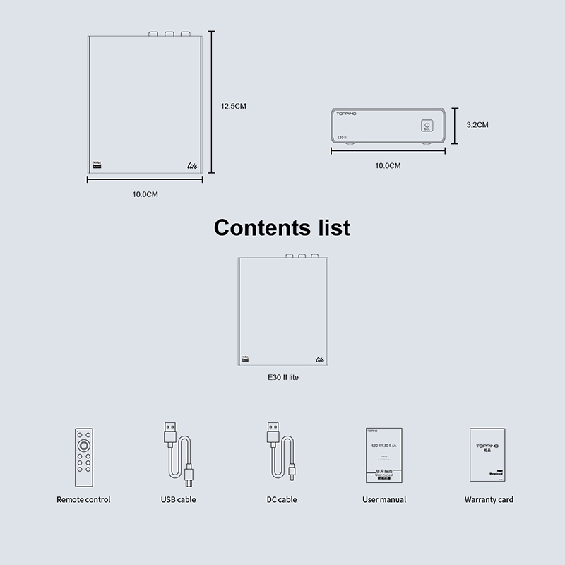 TOPPING E30II LITE AK4493s Decoder Support DSD512 PCM 32bit 768kHz with Remote Control DAC E30 II Lite. 