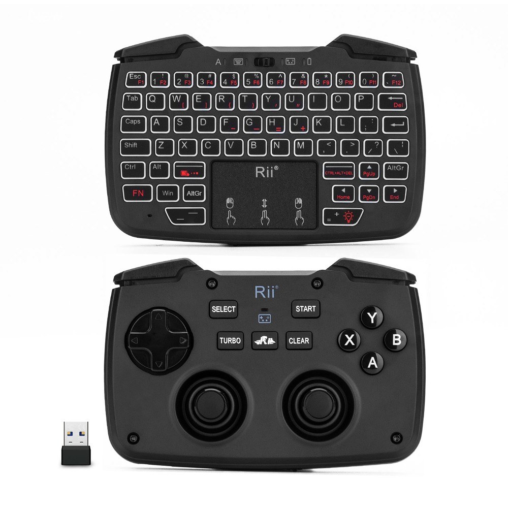 Rii RK707 2.4GHz Wireless Game Controller Keyboard and Mouse Combination - black
