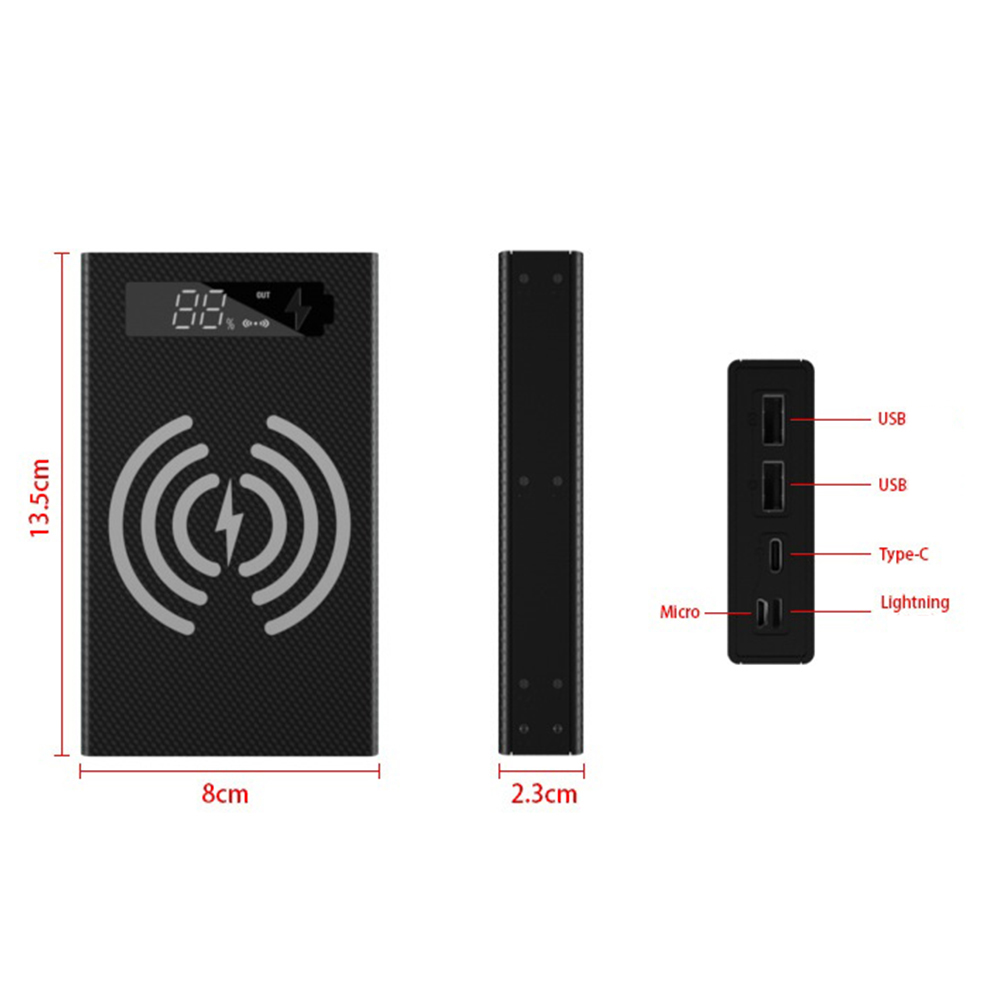 5 x 18650 Mobile Power Box Detachable 18650 Battery Holder Charging Box Charging 3.0 PD DIY Shell-3. 