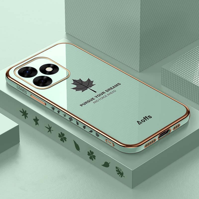 For Tecno Spark 20 / Spark 20C Case Shining Maple Leaves Design Full Protection Soft Silicone for Tecno Spark 20C 20 4G Back Cover