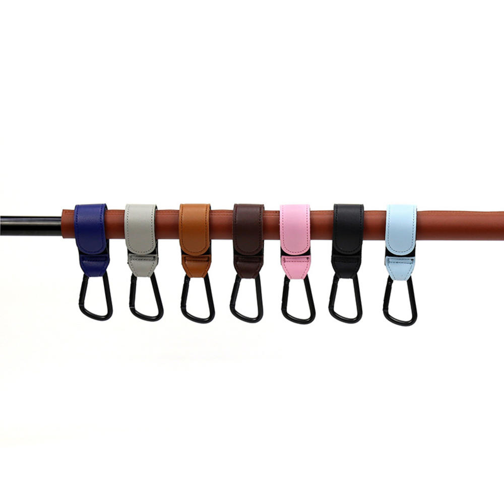 【Lejia】PU Leather Bag Stroller Hook Pram Rotate 360 Degree Rotatable Cart Organizer Hook Stroller. 