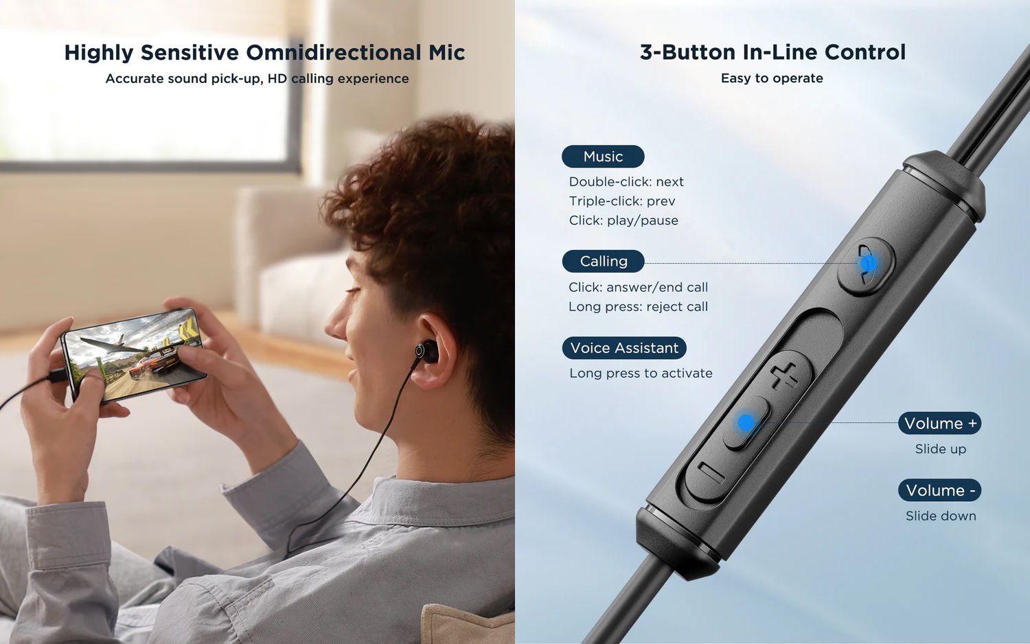 JOYROOM JR-EC07 TYPE-C Series Half In-Ear Wired Earphones joyroom Type c headphone type c earphone. 