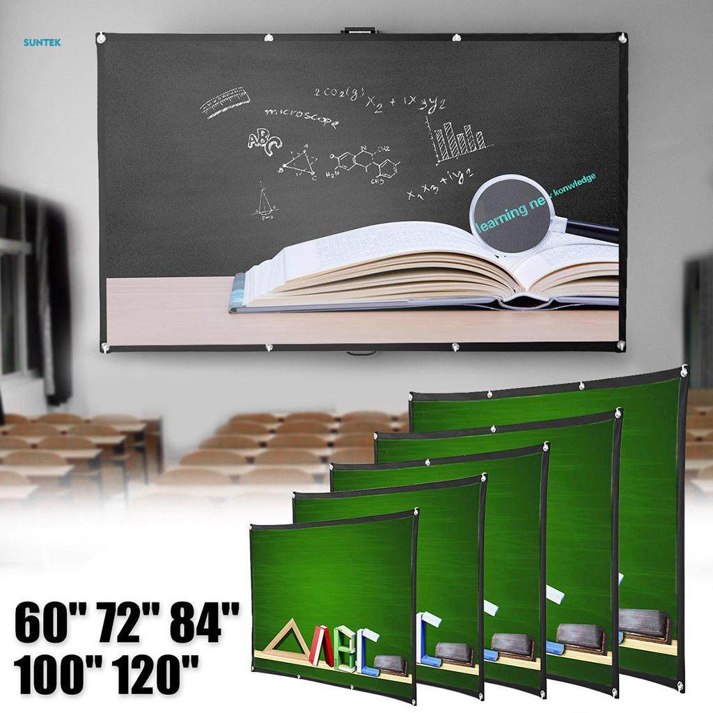 Projector Screen Collapsible With Hanging Hole Grommets 120''. 